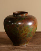 Mottled Patina Bronze Vase, Japan, Early 20th Century - Lone Fox