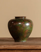Mottled Patina Bronze Vase, Japan, Early 20th Century - Lone Fox