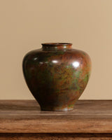 Mottled Patina Bronze Vase, Japan, Early 20th Century - Lone Fox