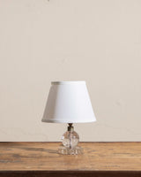 Murano Bullicante Petite Round Table Lamp w/ Linen Shade, 1940's - Lone Fox