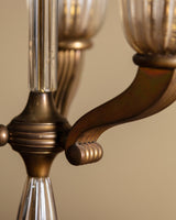 Murano Glass & Brass Table Lamp by Barovier & Toso, Italy, 1950's - Lone Fox