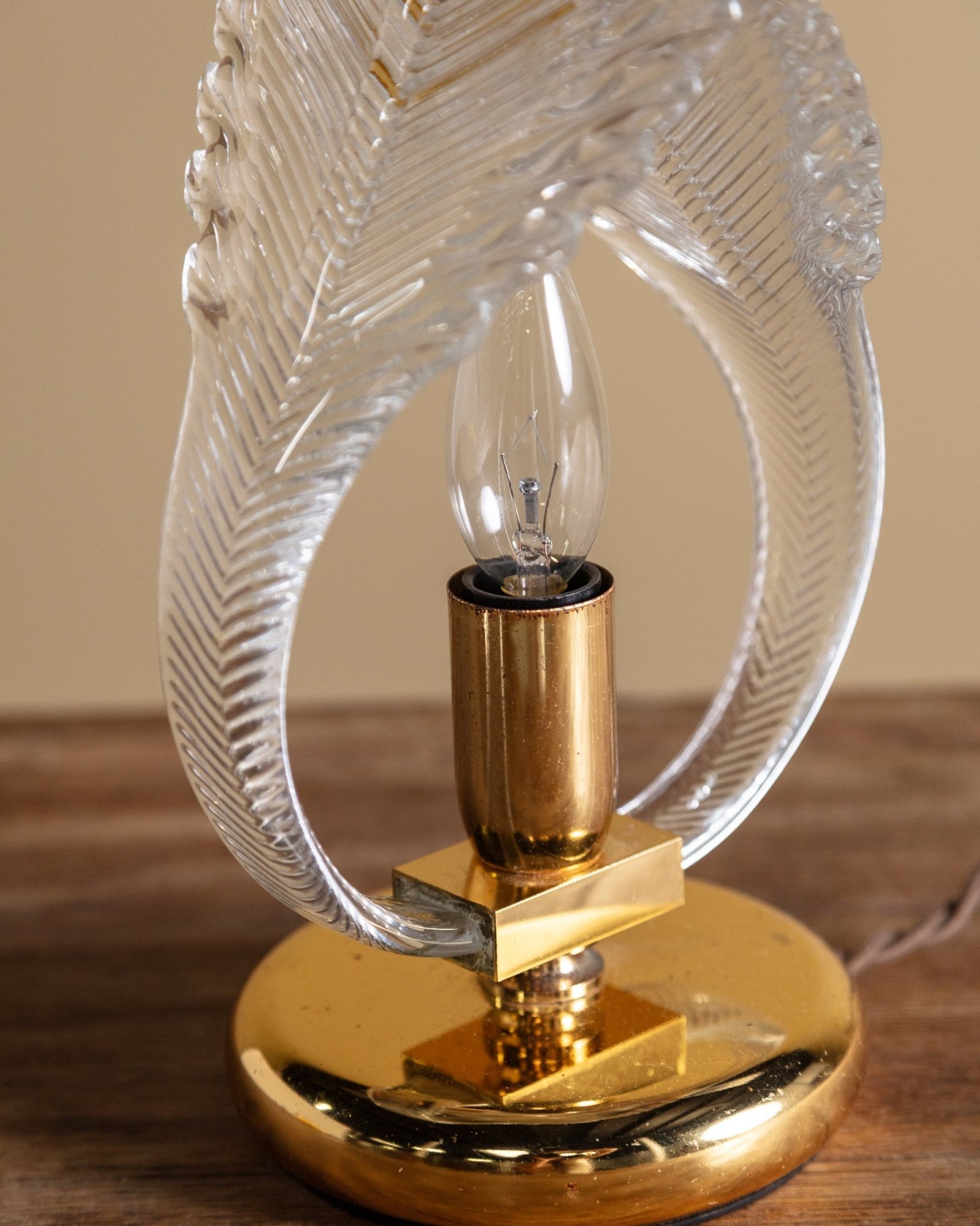 Murano Glass Leaf Table Lamp, Manner of Barovier & Toso, Italy