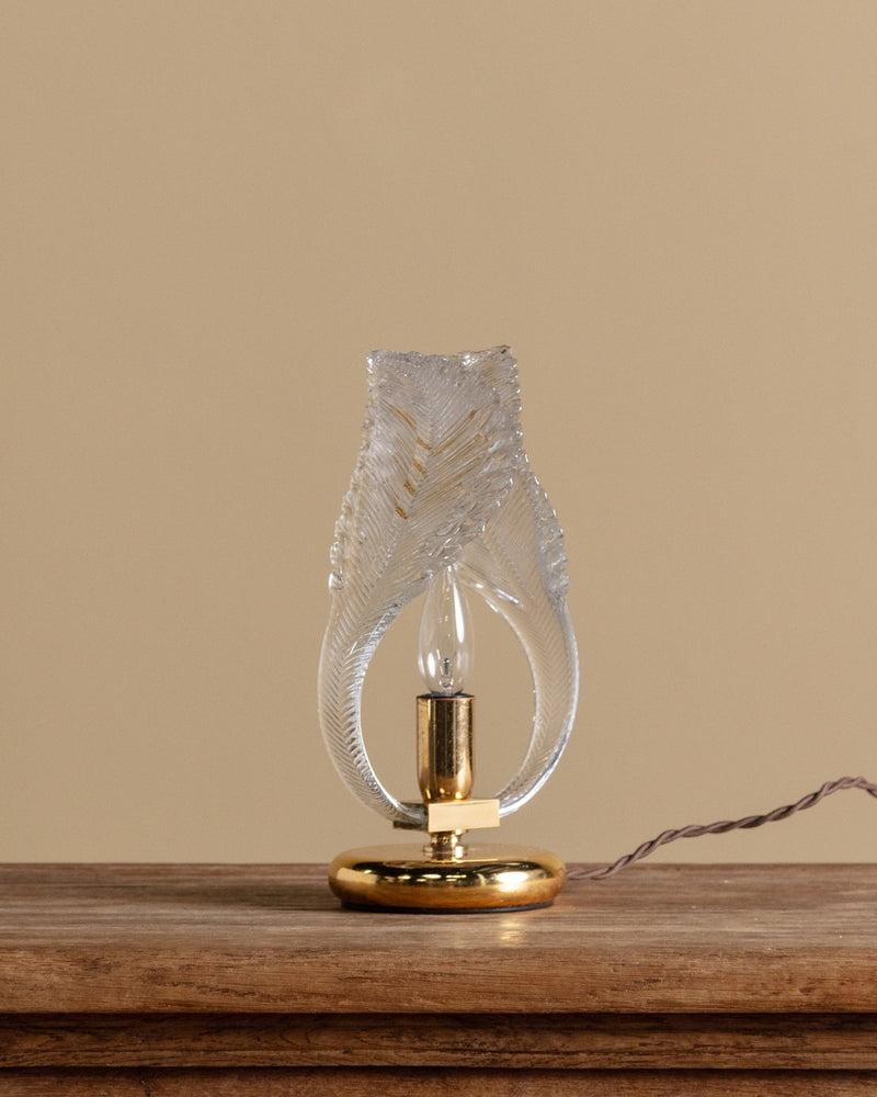 Murano Glass Leaf Table Lamp, Manner of Barovier & Toso, Italy
