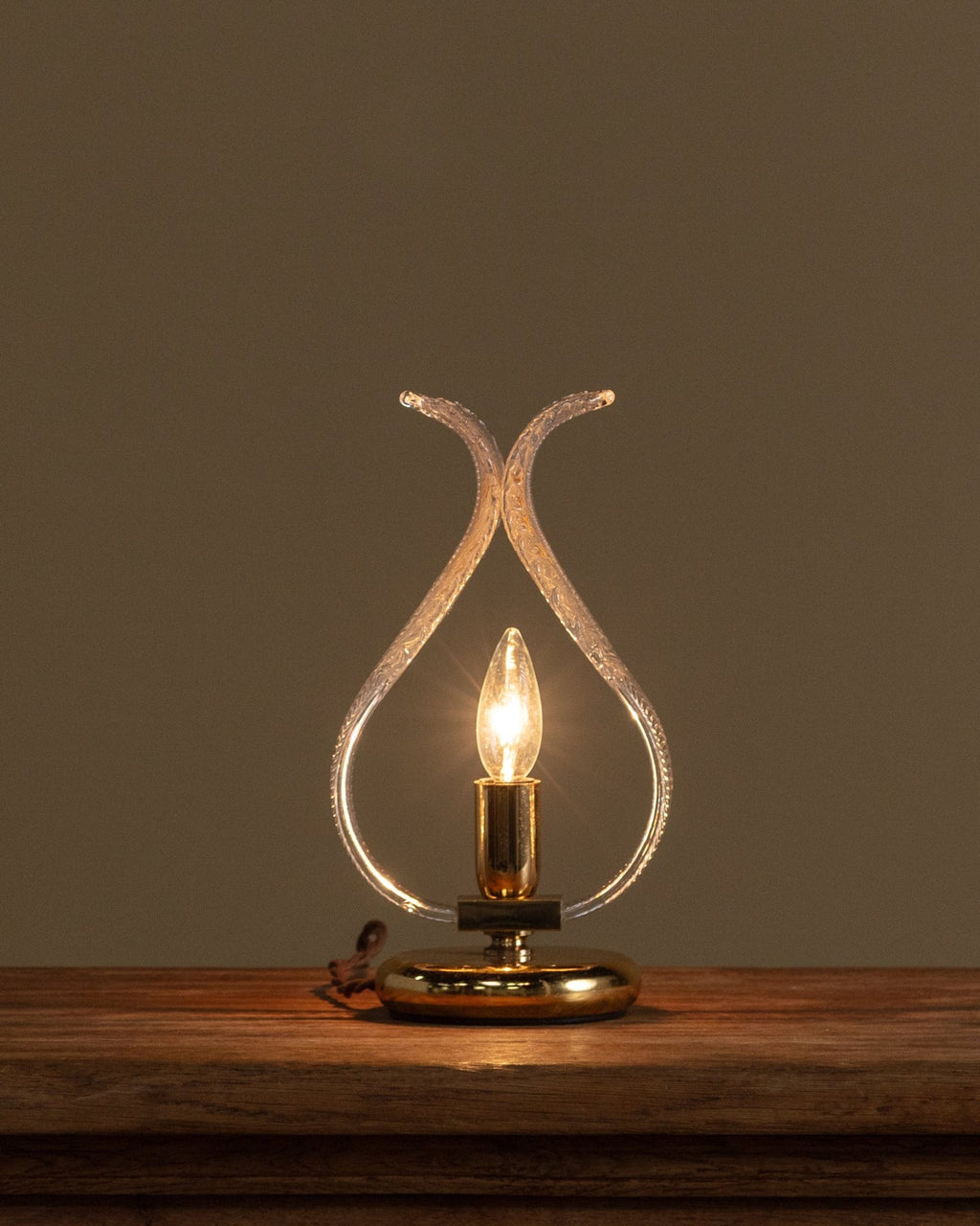 Murano Glass Leaf Table Lamp, Manner of Barovier & Toso, Italy