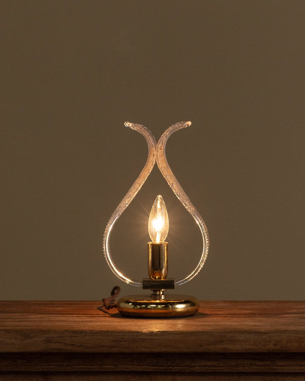 Murano Glass Leaf Table Lamp, Manner of Barovier & Toso, Italy