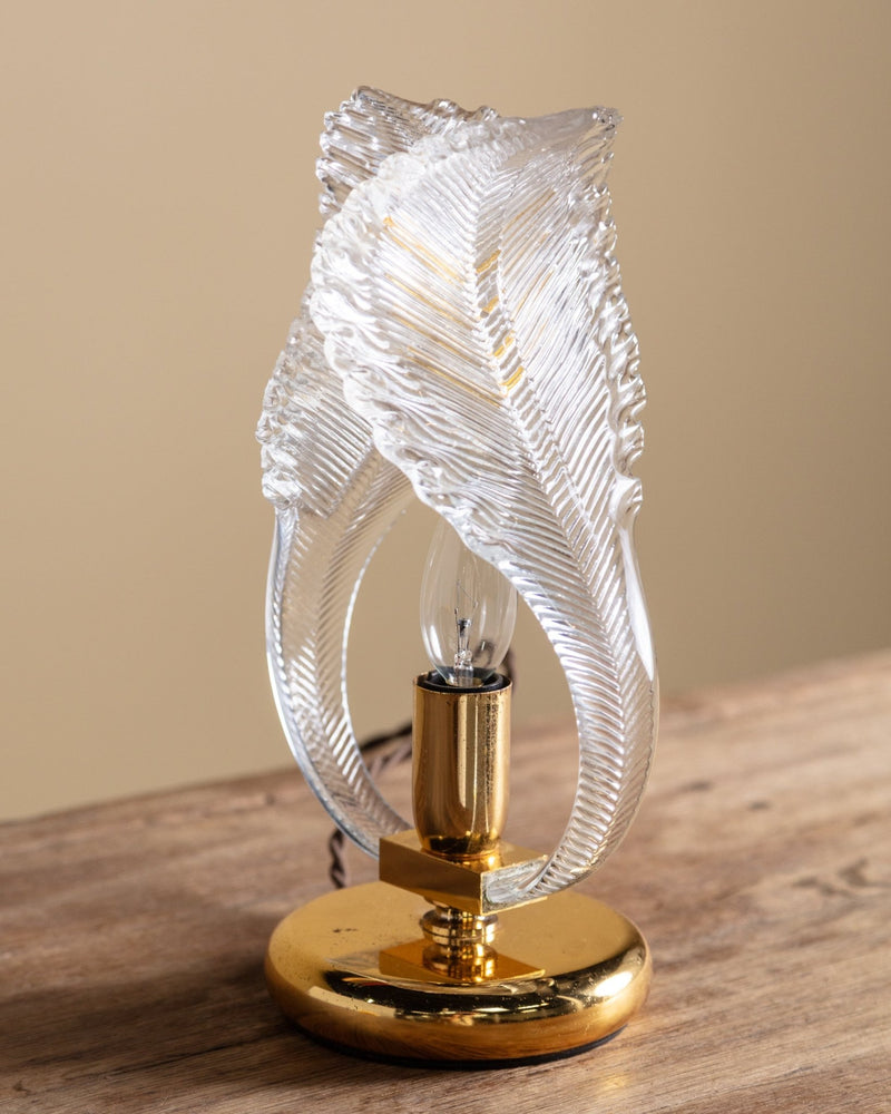 Murano Glass Leaf Table Lamp, Manner of Barovier & Toso, Italy