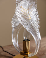 Murano Glass Leaf Table Lamp, Manner of Barovier & Toso, Italy, 1950s - Lone Fox