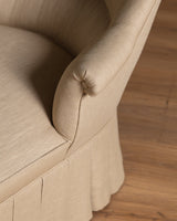 Napoleon III Chaise Longue in Ecru Linen, France, 19th Century - Lone Fox