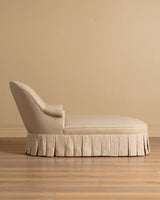 Napoleon III Chaise Longue in Ecru Linen, France, 19th Century - Lone Fox