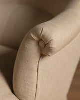 Napoleon III Chaise Longue in Ecru Linen, France, 19th Century - Lone Fox