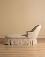 Napoleon III Chaise Longue in Ecru Linen, France, 19th Century - Lone Fox