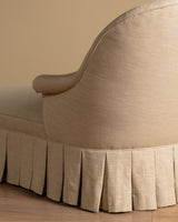 Napoleon III Chaise Longue in Ecru Linen, France, 19th Century - Lone Fox