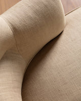 Napoleon III Chaise Longue in Ecru Linen, France, 19th Century - Lone Fox