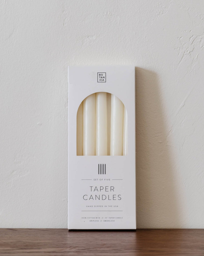 Natural White Taper Candles (Set of 5) - Lone Fox