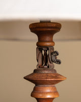 Nautical Wood Table Lamp with Ship's Wheel Base, American, 1970s - Lone Fox