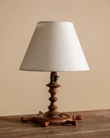 Nautical Wood Table Lamp with Ship's Wheel Base, American, 1970s - Lone Fox