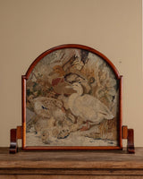 Needlepoint Swan and Duckling Fire Screen, English, Late 19th Century - Lone Fox