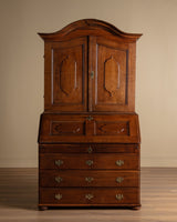 Northern European Arched Oak Secretary Cabinet, 19th Century - Lone Fox
