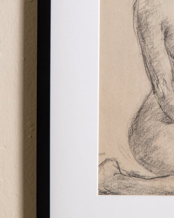 Nude Pencil Sketch in Black Gallery Frame - Lone Fox