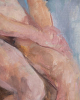 Nude Sitting Woman Portrait Oil Painting by Ernest Albert, Belgium, 1940's - Lone Fox