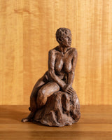 Nude Sitting Woman Studio Pottery Statue, Signed - Lone Fox