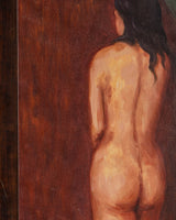 Nude Woman with Stool Oil Painting, Italy, 1960's - Lone Fox