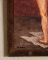 Nude Woman with Stool Oil Painting, Italy, 1960's - Lone Fox