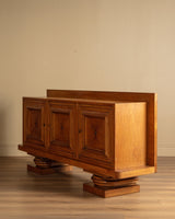 Oak Architectural Sideboard by Francisque Chaleyssin, France 1945 - Lone Fox
