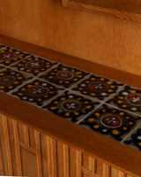 Oak Bar Cabinet w/ Tiled Surface by Guillerme and Chambron, France, 1965 - Lone Fox