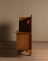 Oak Bar Cabinet w/ Tiled Surface by Guillerme and Chambron, France, 1965 - Lone Fox
