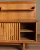 Oak Bar Cabinet w/ Tiled Surface by Guillerme and Chambron, France, 1965 - Lone Fox