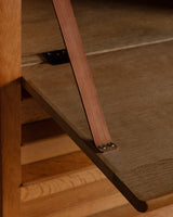 Oak Bar Cabinet w/ Tiled Surface by Guillerme and Chambron, France, 1965 - Lone Fox