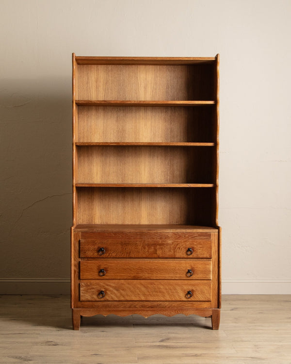 Oak Bookcase Chest by Henning Kjaernulf, Denmark, 1970's - Lone Fox