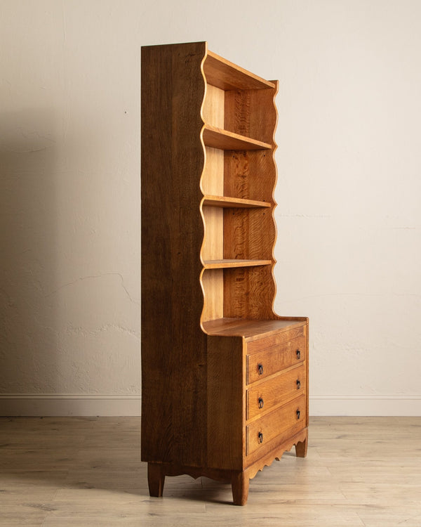 Oak Bookcase Chest by Henning Kjaernulf, Denmark, 1970's - Lone Fox