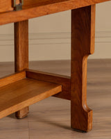 Oak Fall Front Bar Cabinet by Guillerme and Chambron, France, 1970's - Lone Fox