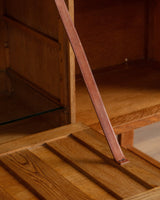 Oak Fall Front Bar Cabinet by Guillerme and Chambron, France, 1970's - Lone Fox