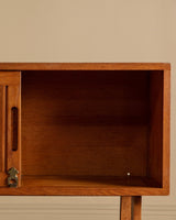 Oak Fall Front Bar Cabinet by Guillerme and Chambron, France, 1970's - Lone Fox