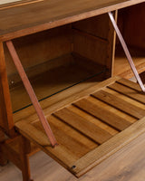 Oak Fall Front Bar Cabinet by Guillerme and Chambron, France, 1970's - Lone Fox