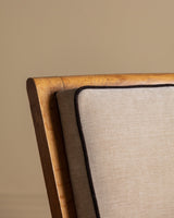 Oak High Back Armchairs, Manner of Jacques Adnet, France, 1940's (2 available) - Lone Fox