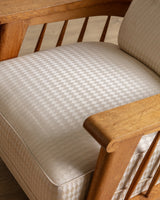 Oak High Back Armchairs, Manner of Jacques Adnet, France, 1940's (2 available) - Lone Fox