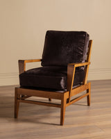 Oak & Ponyhair Armchair by Rene Gabriel, France, 1945 - Lone Fox