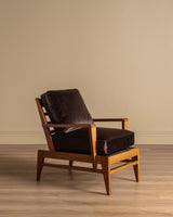 Oak & Ponyhair Armchair by Rene Gabriel, France, 1945 - Lone Fox