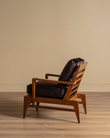 Oak & Ponyhair Armchair by Rene Gabriel, France, 1945 - Lone Fox