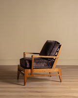 Oak & Ponyhair Armchair by Rene Gabriel, France, 1945 - Lone Fox