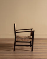 Oak & Rope Armchairs Manner of Francis Jourdain, 1940's (2 Available) - Lone Fox