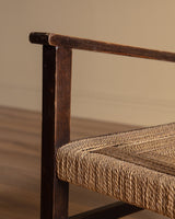 Oak & Rope Armchairs Manner of Francis Jourdain, 1940's (2 Available) - Lone Fox