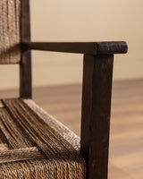 Oak & Rope Armchairs Manner of Francis Jourdain, 1940's (2 Available) - Lone Fox