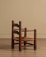 Oak & Rush Low Armchair by Charles Dudouyt, France, 1940's - Lone Fox