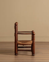 Oak & Rush Low Armchair by Charles Dudouyt, France, 1940's - Lone Fox