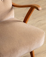 Oak & Taupe Mohair Lounge Chair, Sweden, 1940's - Lone Fox